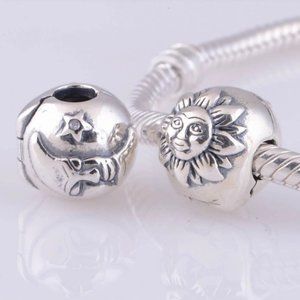 Sterling Silver NIGHTDAY Sun Moon Stars Clip Charm